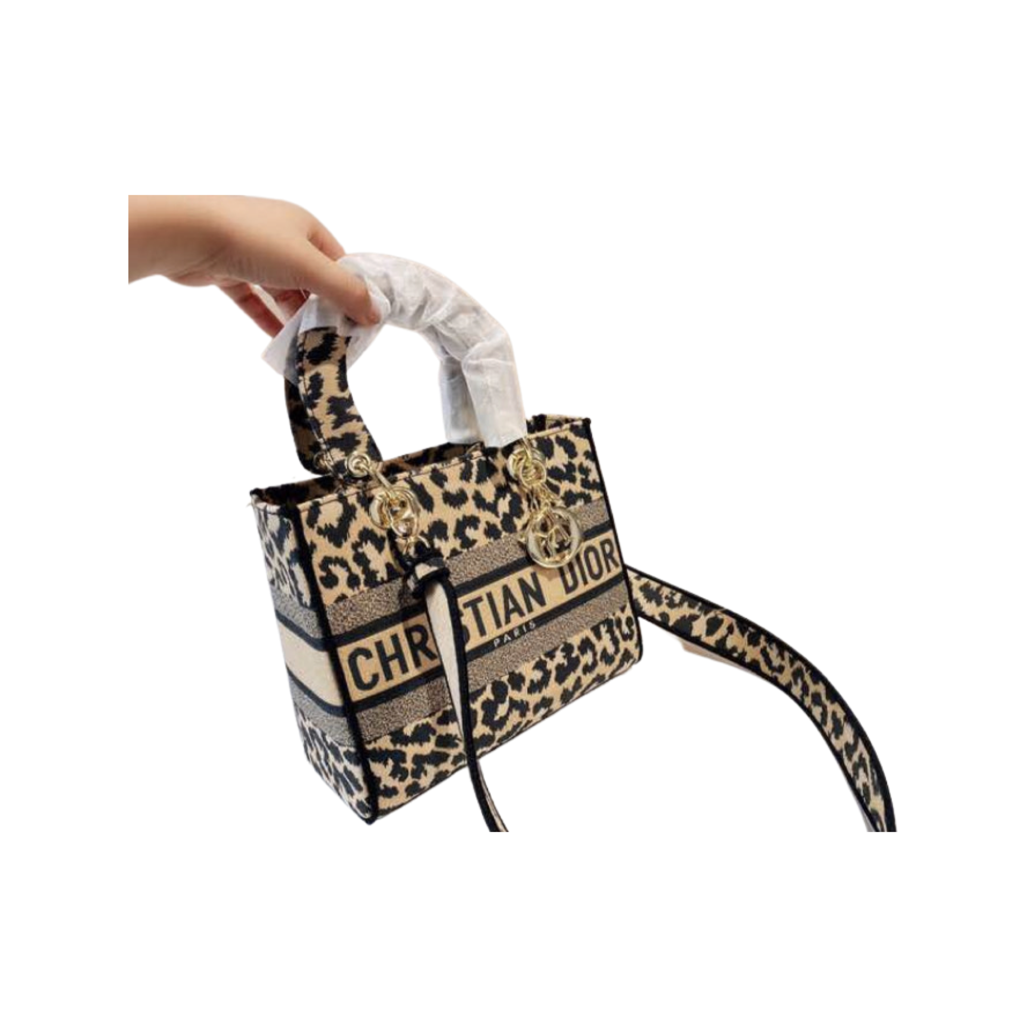 Leopard Print Bag Gold Detail